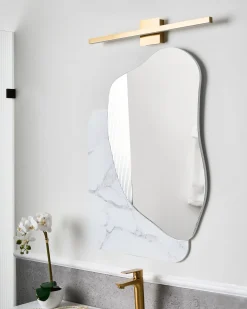 Billede og spejl LED-lys MARIZ Metal Guld