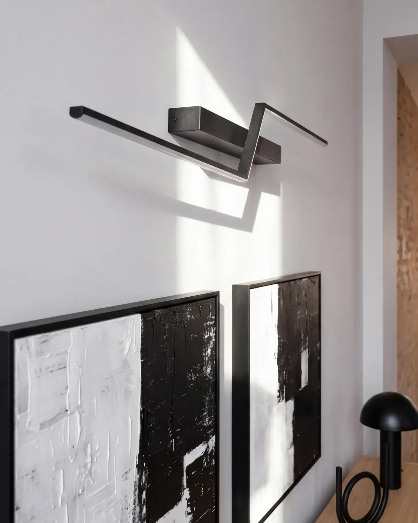 Billede og spejl LED-lys NOCEDA Metal Sort