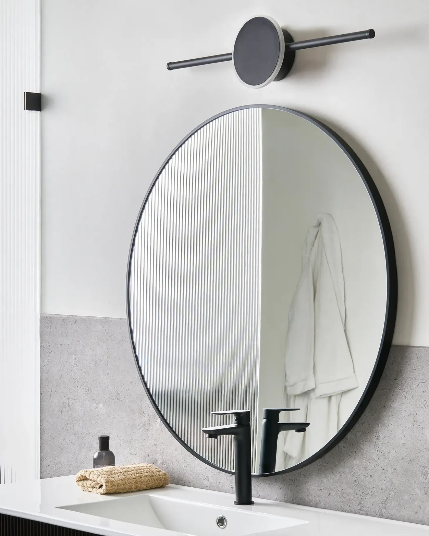 Billede og spejl LED-lys OTHAIN Metal Sort