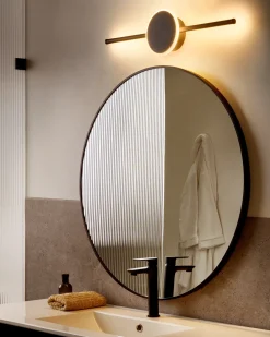 Billede og spejl LED-lys OTHAIN Metal Sort
