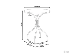 Bistro bord ADRANO 60 cm 60 cm Terrazzo effekt Metal Sort