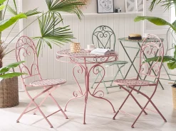 Bistro bord ALBINIA 70 cm 70 cm Metal Lyserød