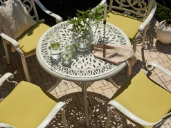 Bistro bord ANCONA 90 cm 90 cm Metal Cremehvid