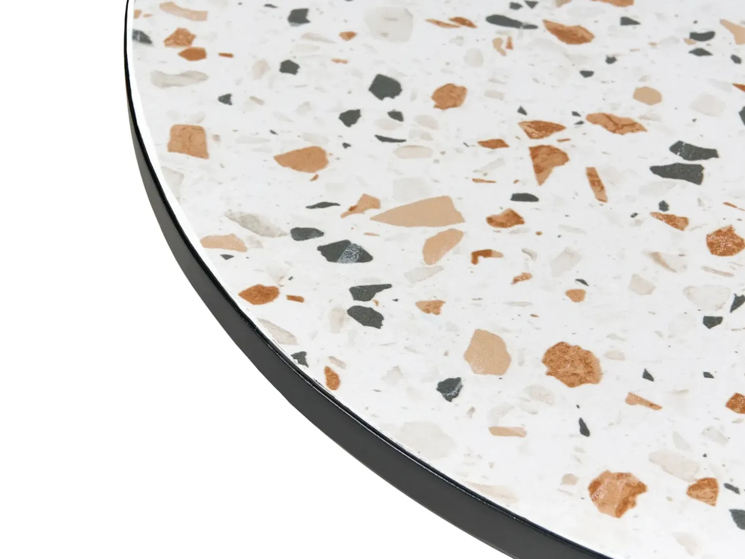 Bistro bord ARTENA 60 cm 60 cm Terrazzo effekt Metal Sort