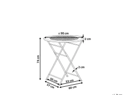 Bistro bord BIVIO 90 cm 90 cm Metal Cremehvid