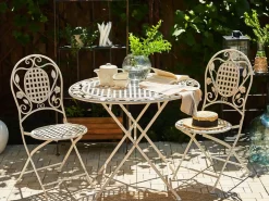 Bistro bord BIVIO 90 cm 90 cm Metal Cremehvid