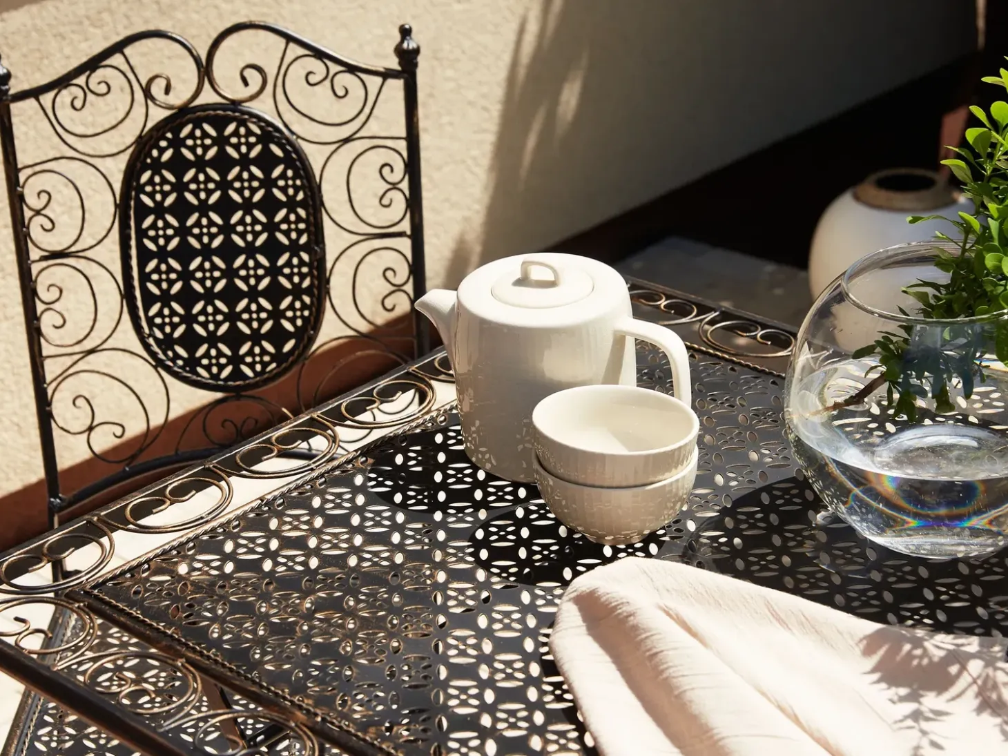 Bistro bord BORMIO 70 cm 70 cm Metal Sort