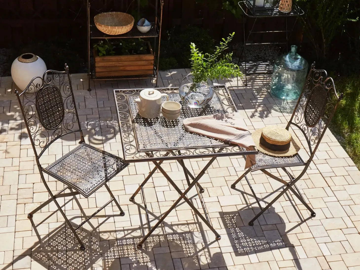 Bistro bord BORMIO 70 cm 70 cm Metal Sort