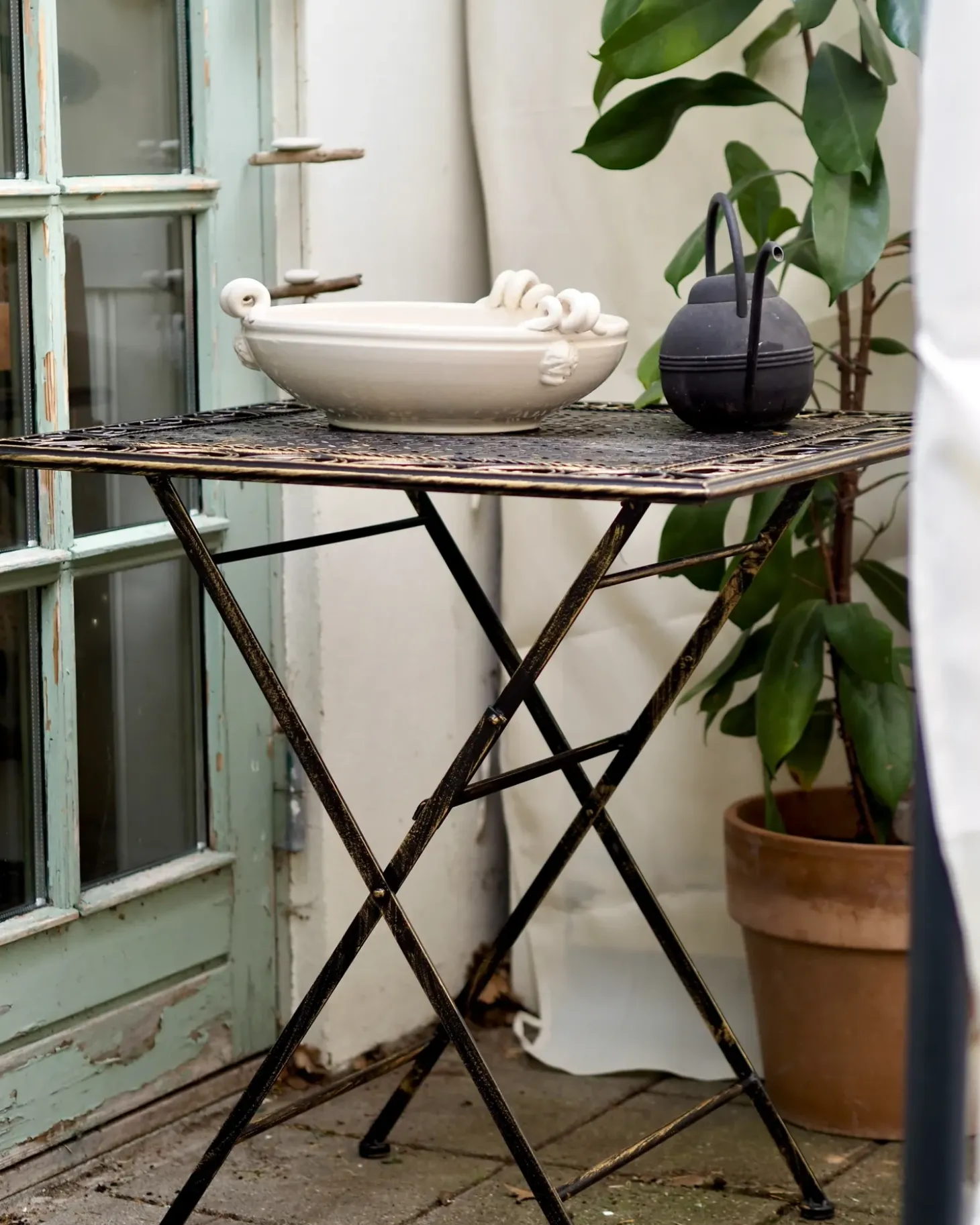 Bistro bord BORMIO 70 cm 70 cm Metal Sort