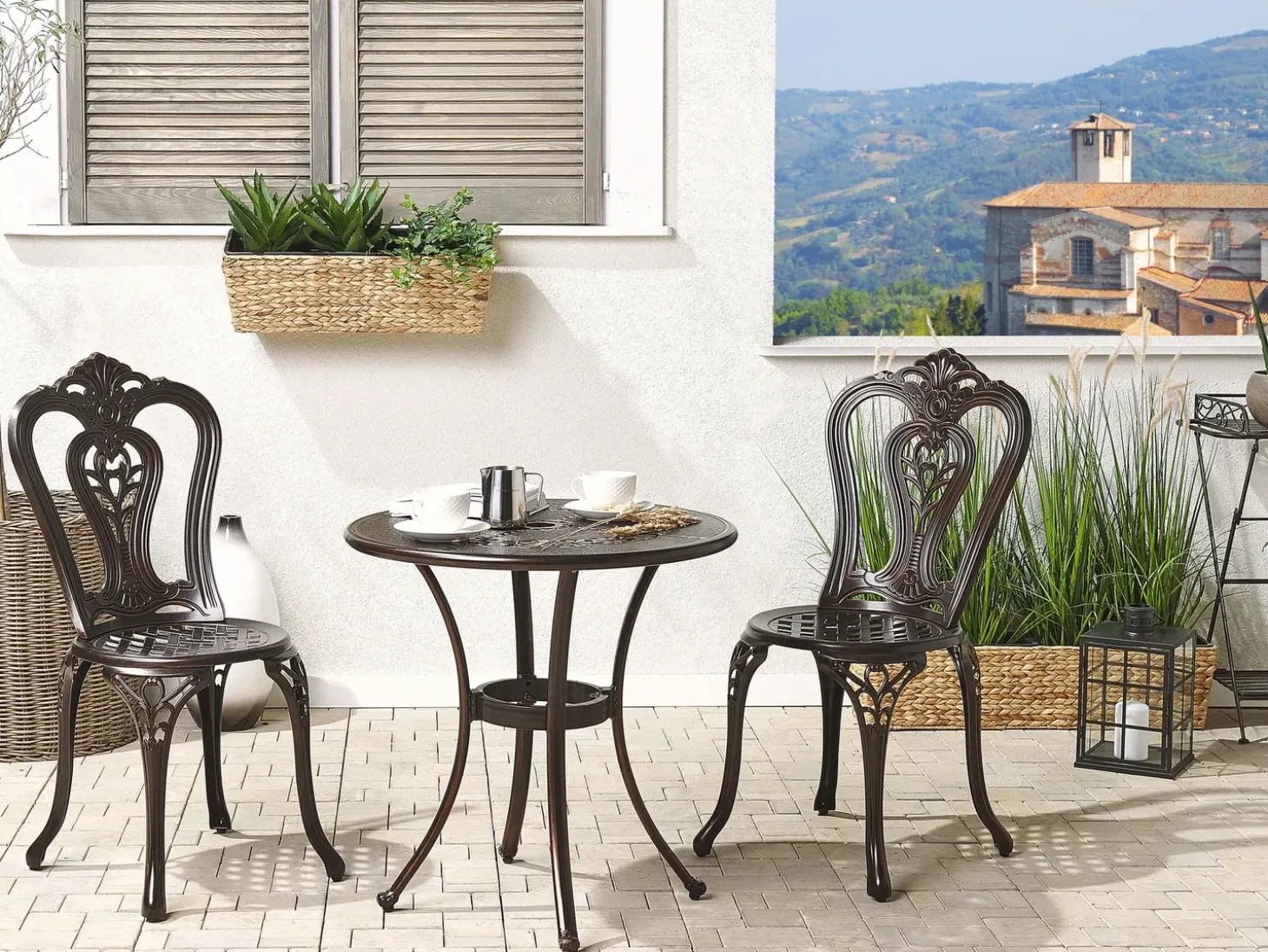 Bistro bord BOVINO 65 cm 65 cm Metal Mørkebrun