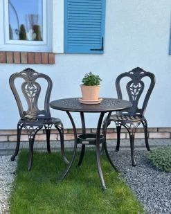 Bistro bord BOVINO 65 cm 65 cm Metal Mørkebrun