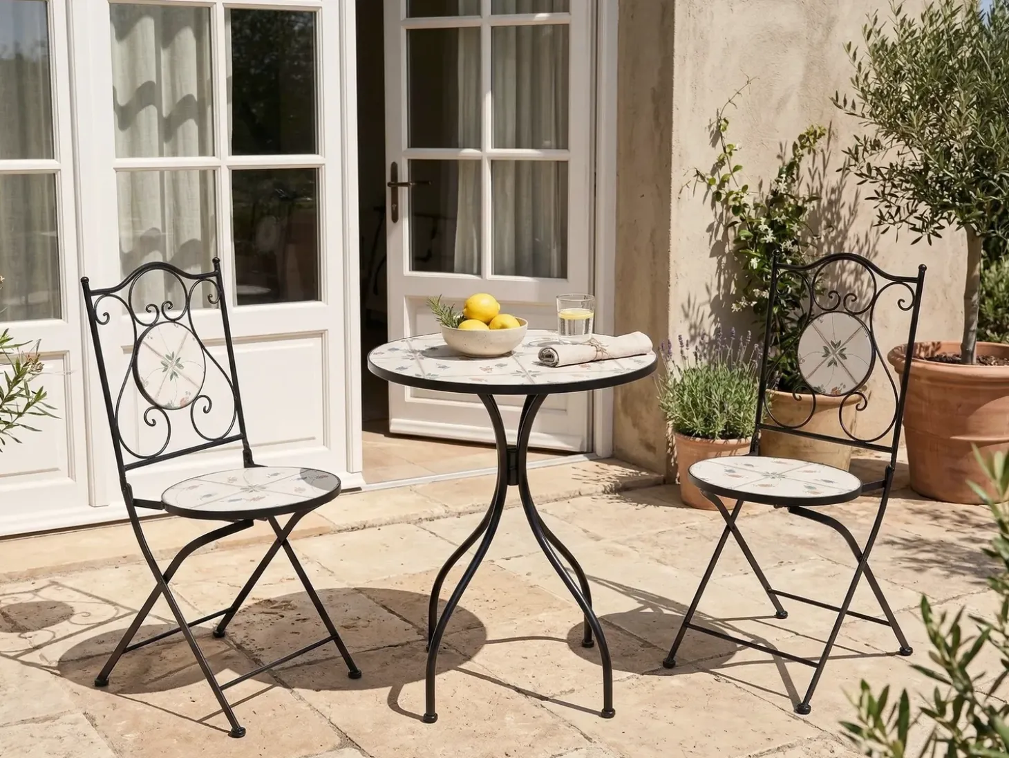 Bistro bord CARONA 60 cm 60 cm Metal Sort