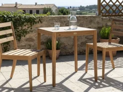 Bistro bord CHIOGGIA 70 cm 70 cm Certificeret akacietræ Lysebrun