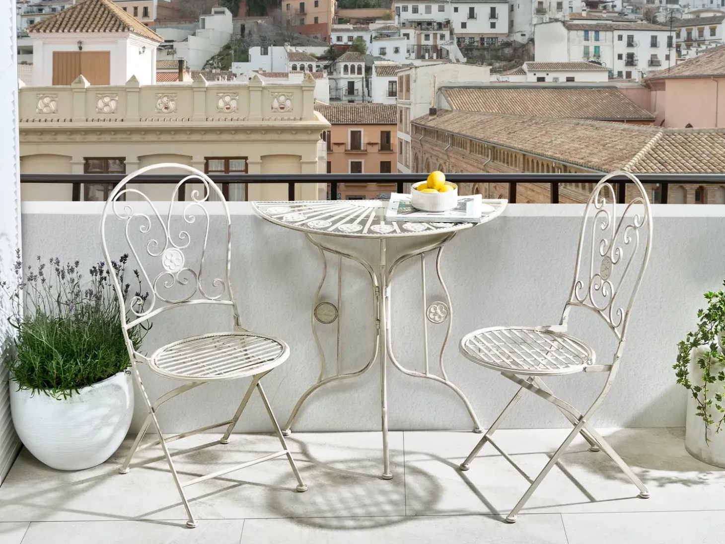 Bistro bord COGGIA 80 cm 37 cm Metal Lys Beige