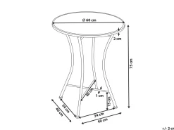 Bistro bord COMISO 60 cm 60 cm Metal Sort/hvid