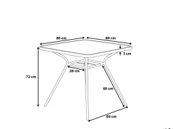 Bistro bord LIVO 80 cm 80 cm Glas Sort