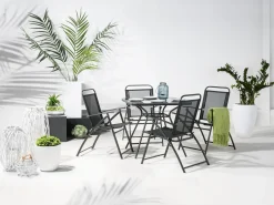 Bistro bord LIVO 80 cm 80 cm Glas Sort