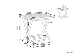 Bistro bord MOLISE 70 cm 70 cm Bambus Brun