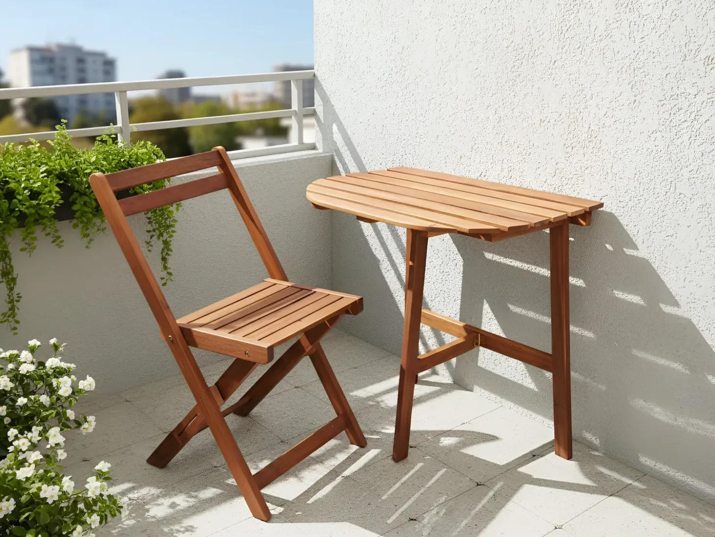 Bistro bord OSIGO 44 cm 70 cm Akacietræ Brun