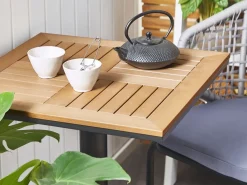 Bistro bord PALMI 60 cm 60 cm Træ effekt Brun