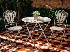 Bistro bord PAVIA 71 cm 71 cm Metal Cremehvid