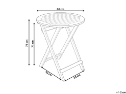 Bistro bord PROSSEDI 60 cm 60 cm Akacietræ Brun