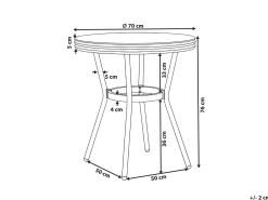 Bistro bord RIFREDDO 70 cm 70 cm Hærdet glas Grå