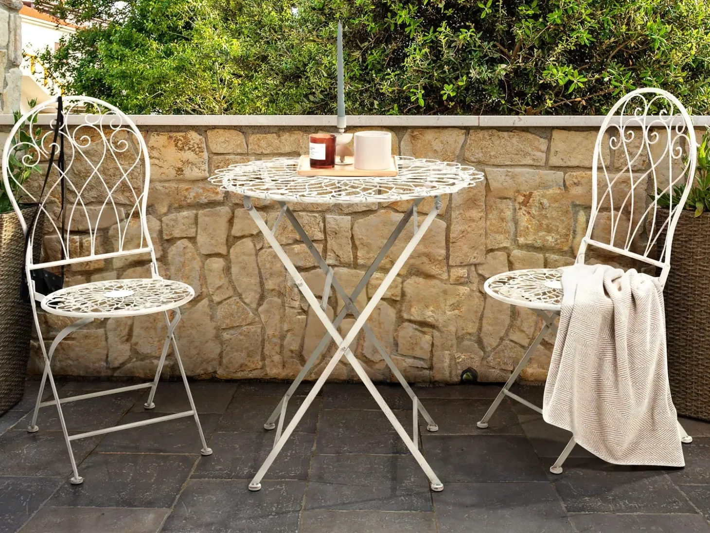 Bistro bord STIFFE 70 cm 70 cm Metal Hvid