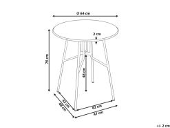 Bistro bord TALTAL 64 cm 64 cm Metal Sort