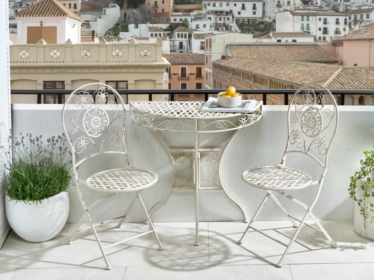 Bistro bord YAVIZA 80 cm 36 cm Metal Lys Beige