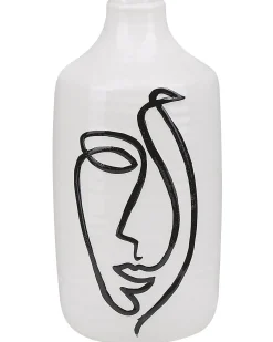 Blomstervase AENUS Stentøj 22 cm Hvid