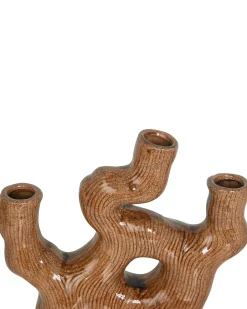 Blomstervase BARBUS Stentøj 31 cm Brun