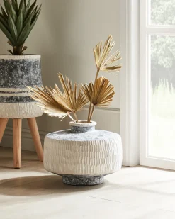 Blomstervase DEKSATI Keramik 32 cm Beige