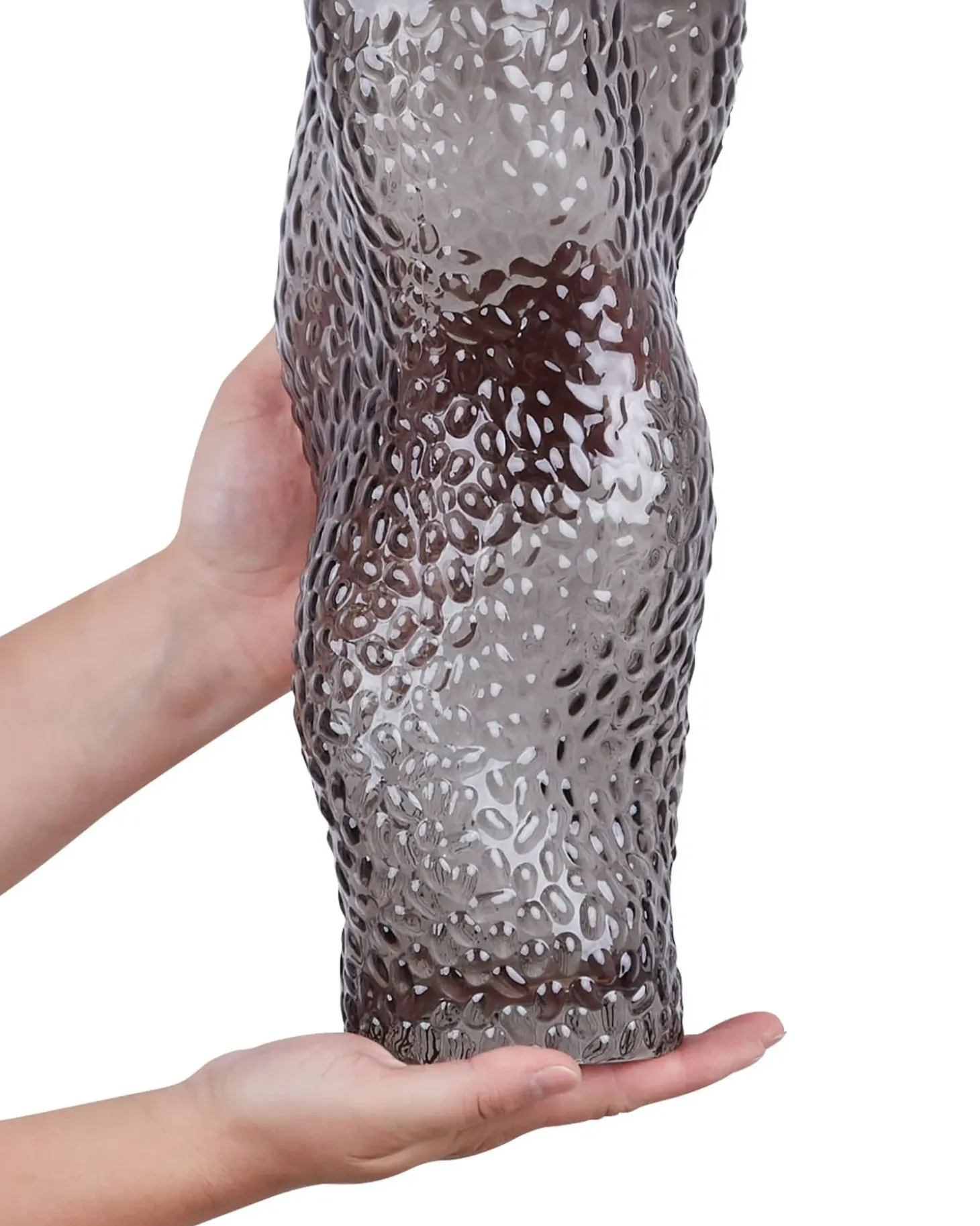 Blomstervase DYTIKO Glas 31 cm Grå