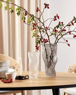 Blomstervase DYTIKO Glas 31 cm Grå