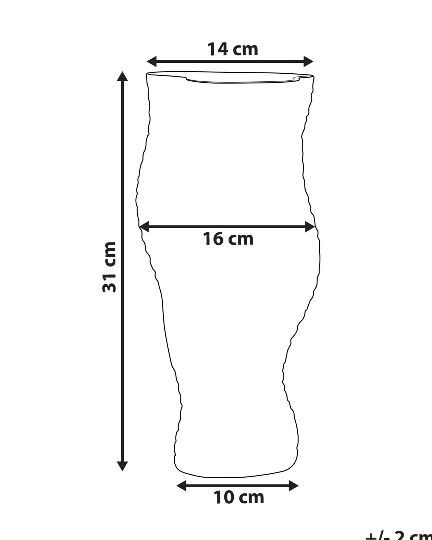 Blomstervase DYTIKO Glas 31 cm Grå