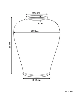 Blomstervase GIRONA Porcelæn 35 cm Hvid/blå