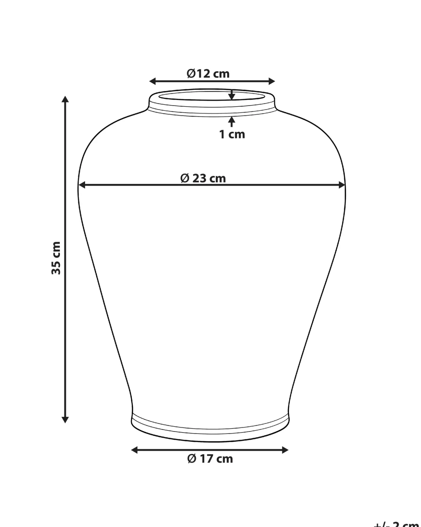Blomstervase GIRONA Porcelæn 35 cm Hvid/blå