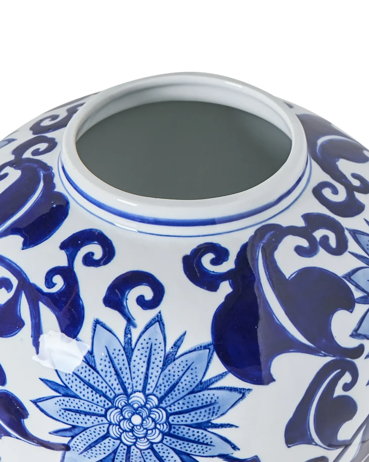Blomstervase GIRONA Porcelæn 35 cm Hvid/blå