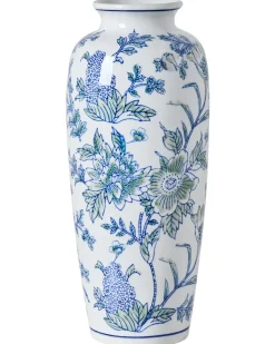Blomstervase GUADIX Porcelæn 35 cm Hvid/blå