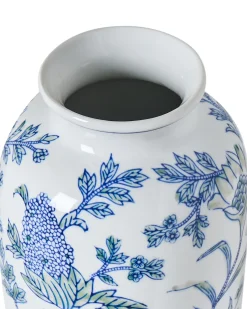 Blomstervase GUADIX Porcelæn 35 cm Hvid/blå