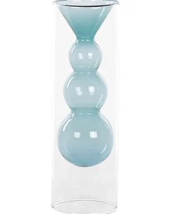 Blomstervase KALOCHI Glas 27 cm Turkis