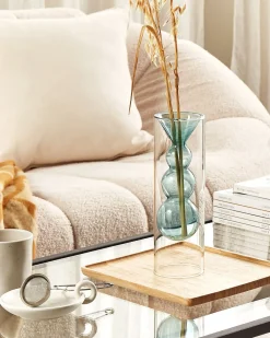 Blomstervase KALOCHI Glas 27 cm Turkis