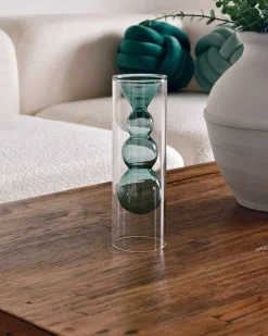Blomstervase KALOCHI Glas 27 cm Turkis