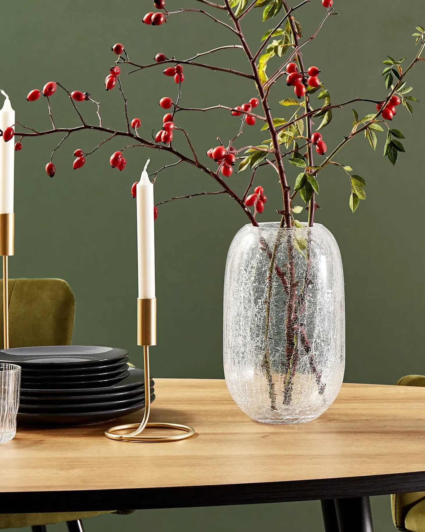 Blomstervase KYRAKALI Glas 28 cm Transparent