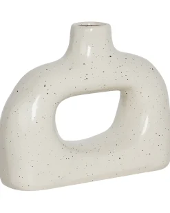 Blomstervase MOONEYE Stentøj 19 cm Cremehvid