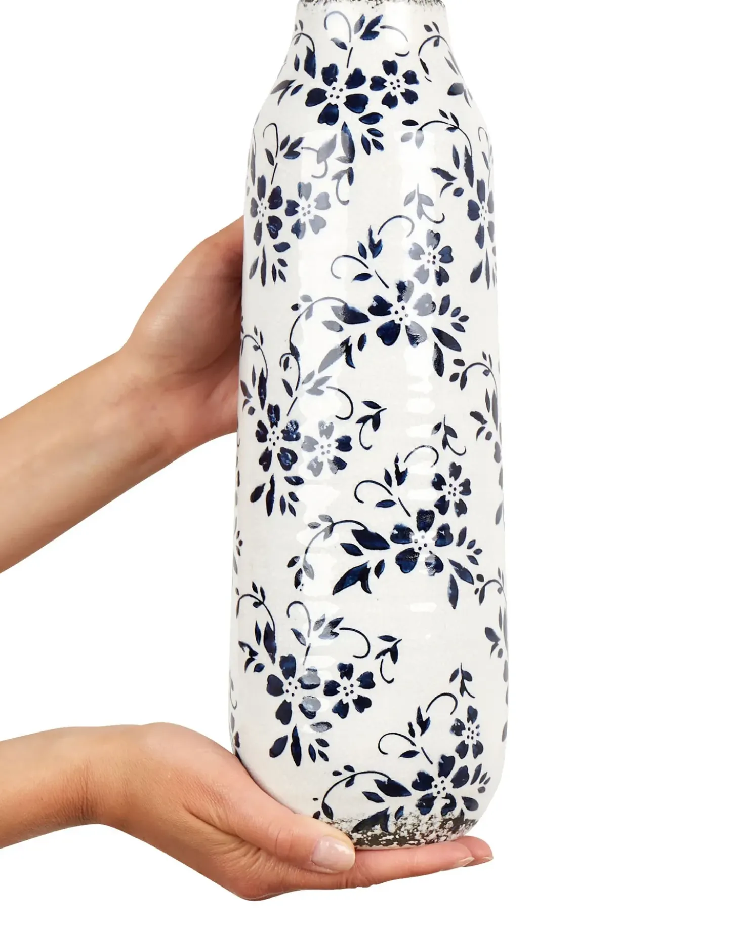Blomstervase MULAI Stentøj 35 cm Hvid
