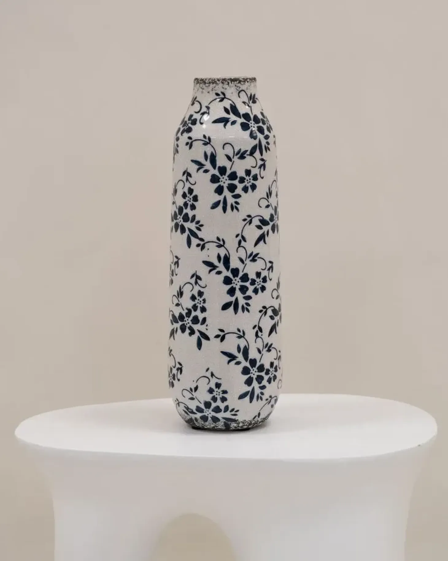 Blomstervase MULAI Stentøj 35 cm Hvid