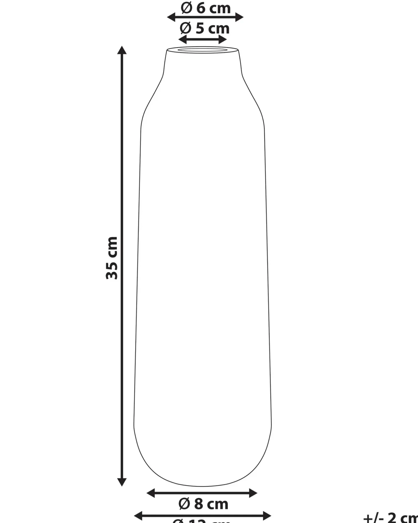 Blomstervase MULAI Stentøj 35 cm Hvid