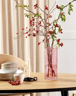 Blomstervase PERDIKI Glas 30 cm Lyserød